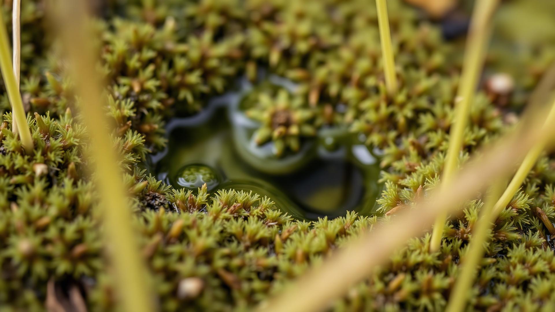 Vegetación en cojín y agua clara (imagen de referencia)